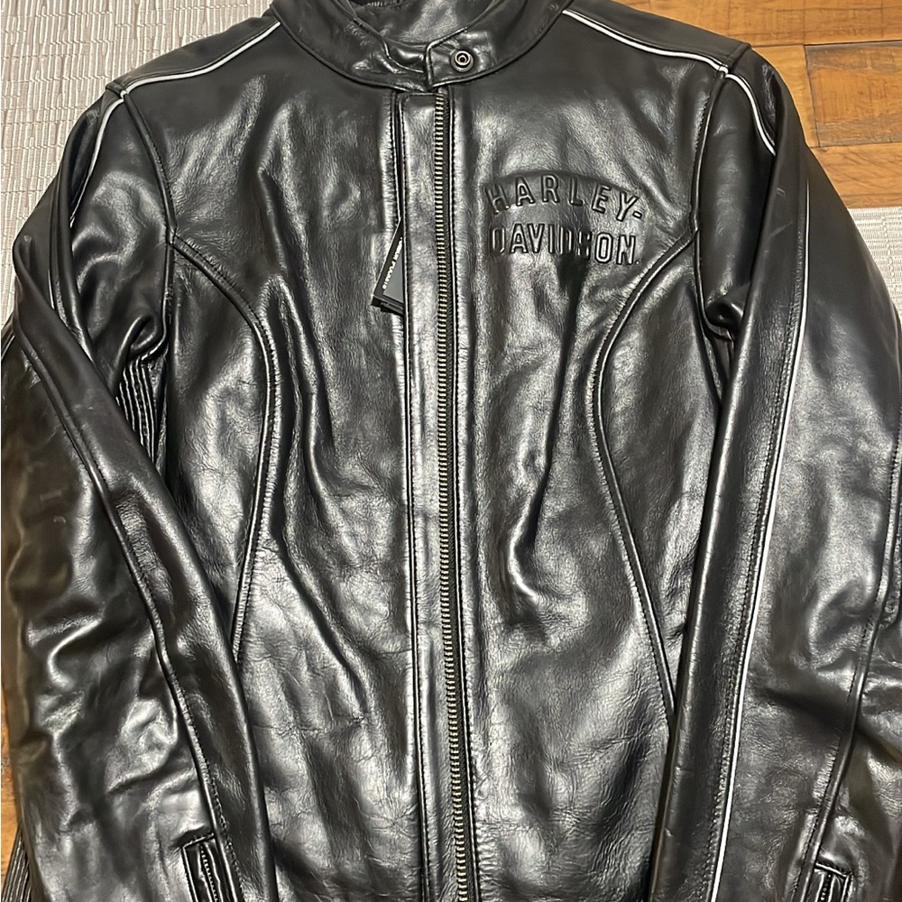 Harley-Davidson Black Leather Bomber Jacket